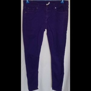 7 FOR ALL MANKIND 29 or 30 Purple Skinny Jeans